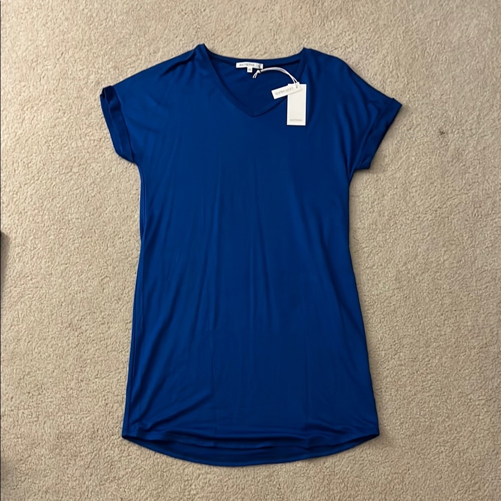 Blue V-Neck Women's Top
